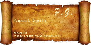 Papszt Gyula névjegykártya