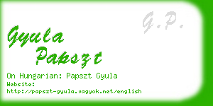 gyula papszt business card